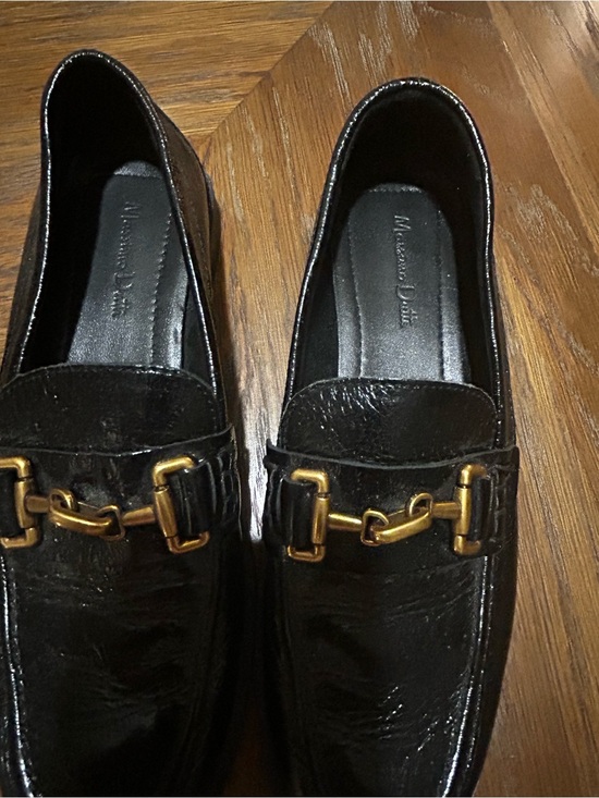 Black Leather Horsebit Loafers by Massimo Dutti main image 4